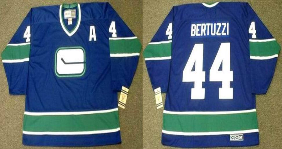 2019 Men Vancouver Canucks #44 Bertuzzi Blue CCM NHL jerseys